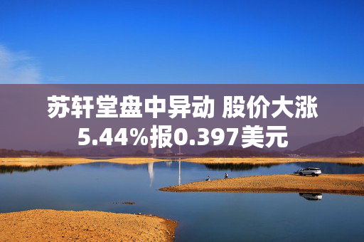 苏轩堂盘中异动 股价大涨5.44%报0.397美元