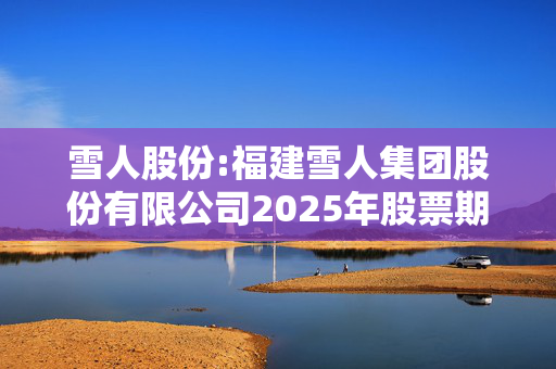 雪人股份:福建雪人集团股份有限公司2025年股票期权激励计划自查表