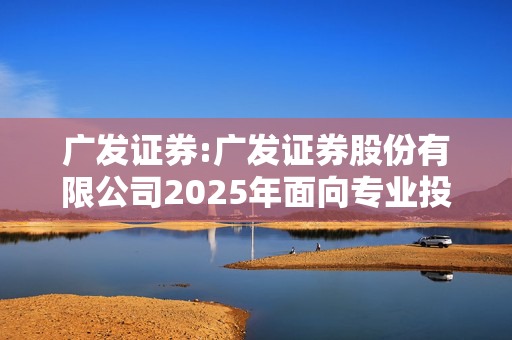 广发证券:广发证券股份有限公司2025年面向专业投资者公开发行公司债券（第二期）发行公告